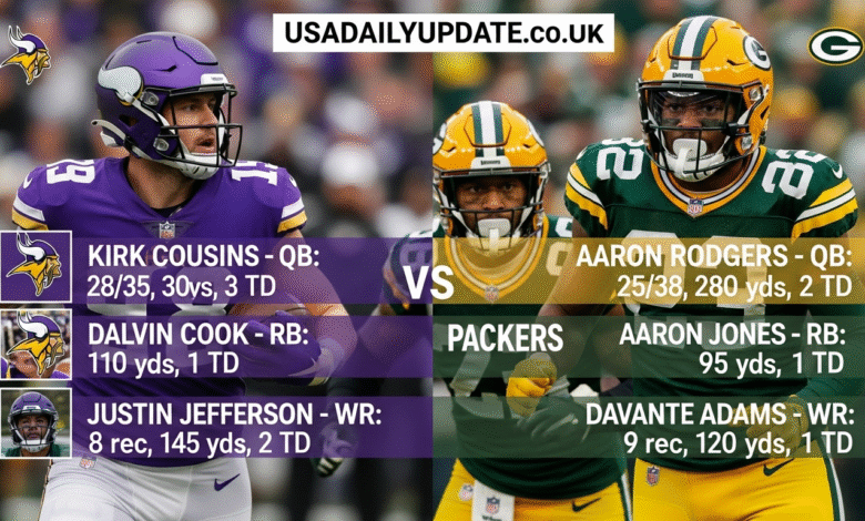 Minnesota Vikings vs Green Bay Packers Match Player Stats