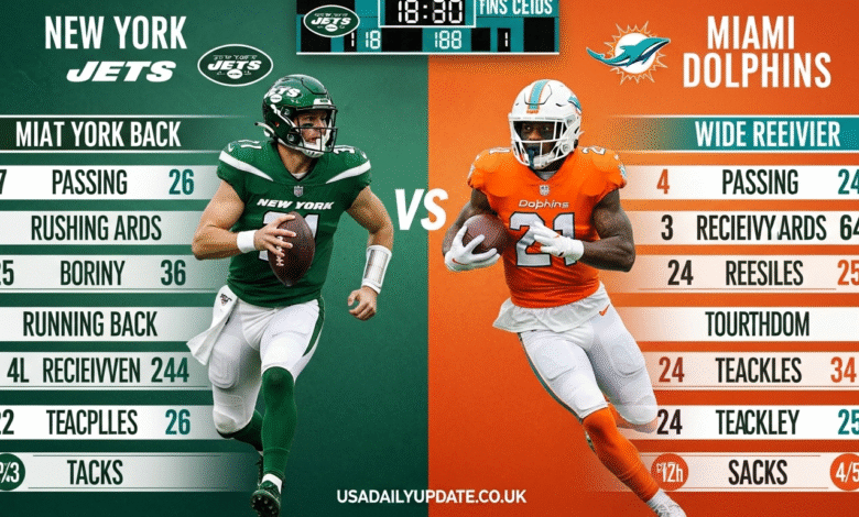 New York Jets vs Miami Dolphins Match Player Stats